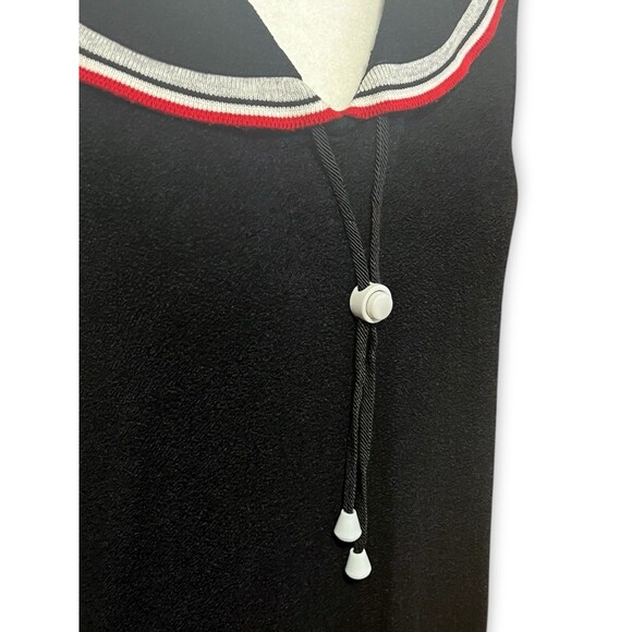 Positive Attitude Sailor Style Tunic Black Beach Cover Nautical Top Sz 18 VTG - Picture 5 of 11